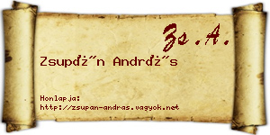Zsupán András névjegykártya